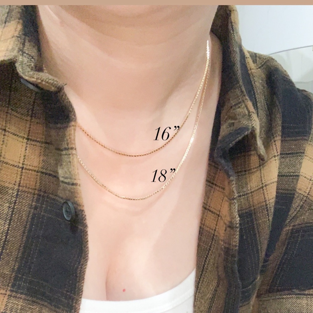 Single Box Necklace | 18k Gold Filled - Picture 5 of 7